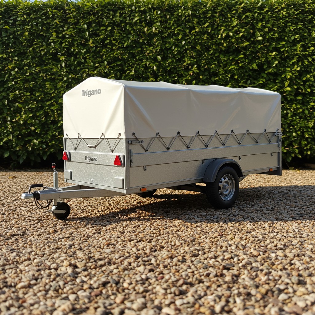 Alignement de plusieurs remorques de types différents.