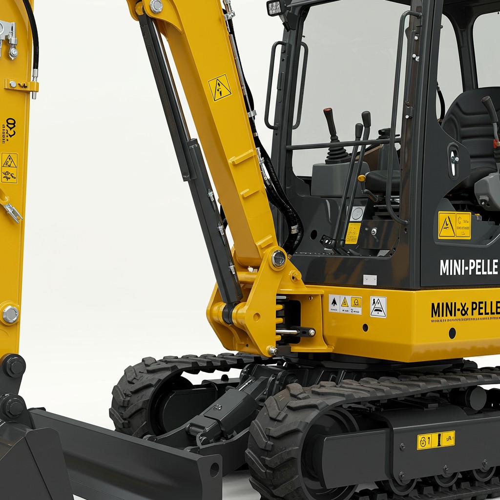 Comparaison entre une mini-pelle sur chenilles et une sur pneus.